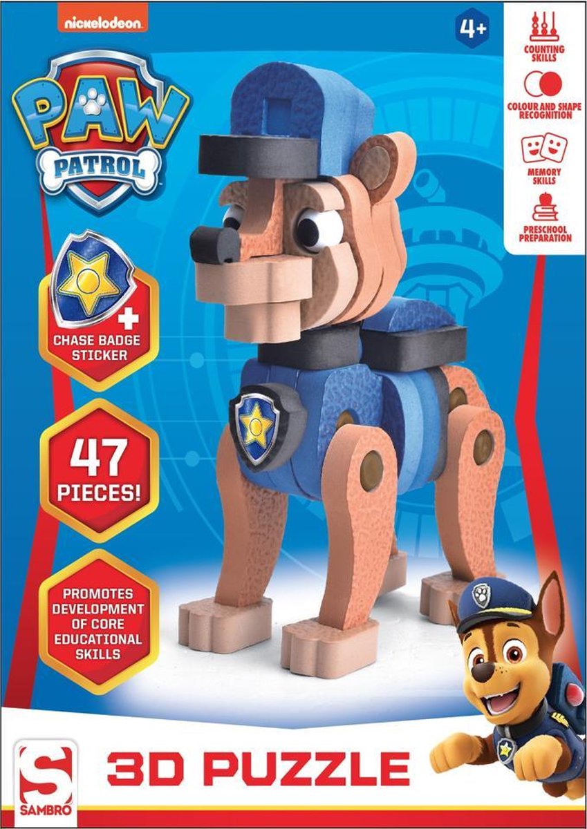 Paw Patrol 3D Puzzel Chase 47 Stukjes