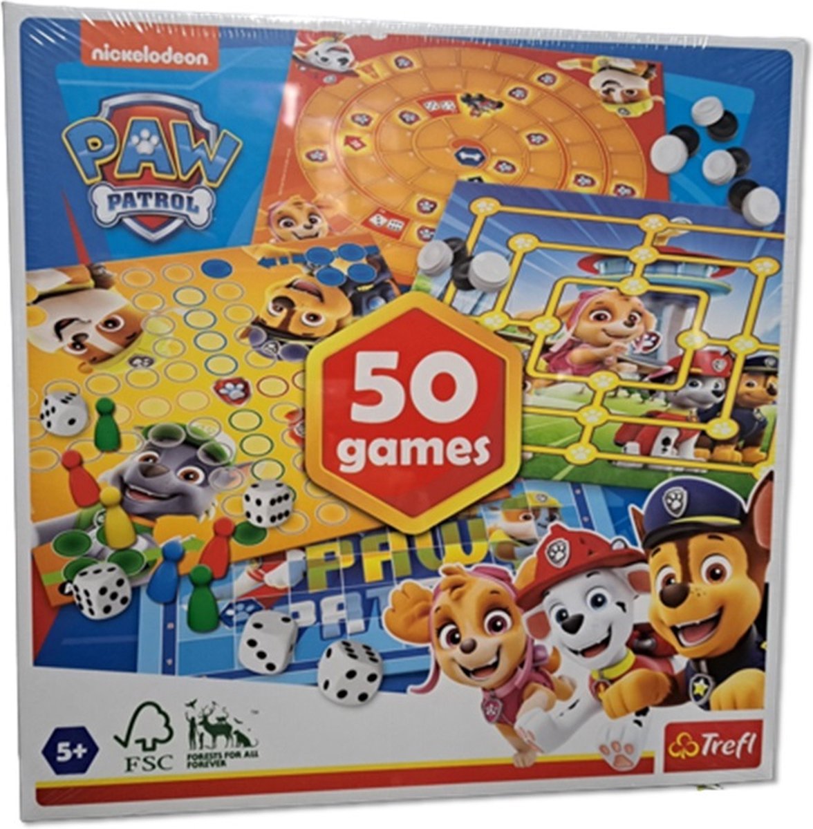 Paw Patrol 50 games - Mens Erger je niet - Dammen - ganzenbord - en meer