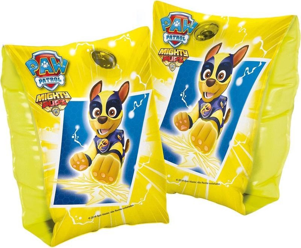 Paw Patrol Chase opblaasbare zwembandjes 1-6 jaar/11-30 kg kinderen - Maat 0 - Zwemhulp opblaas gele zwemmouwtjes/zwemvleugeltjes - Veilig zwemmen