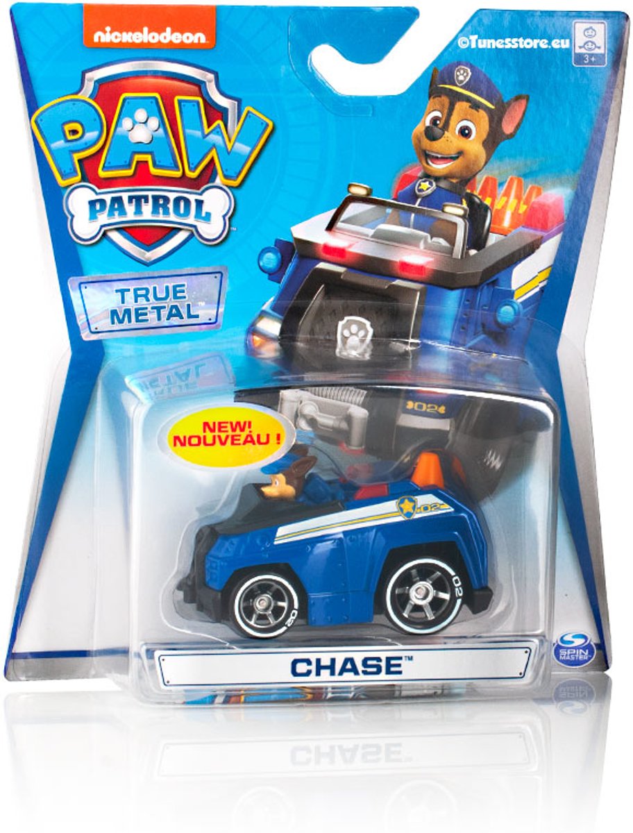 Paw Patrol Die cast voertuig -  Chase - 7 cm