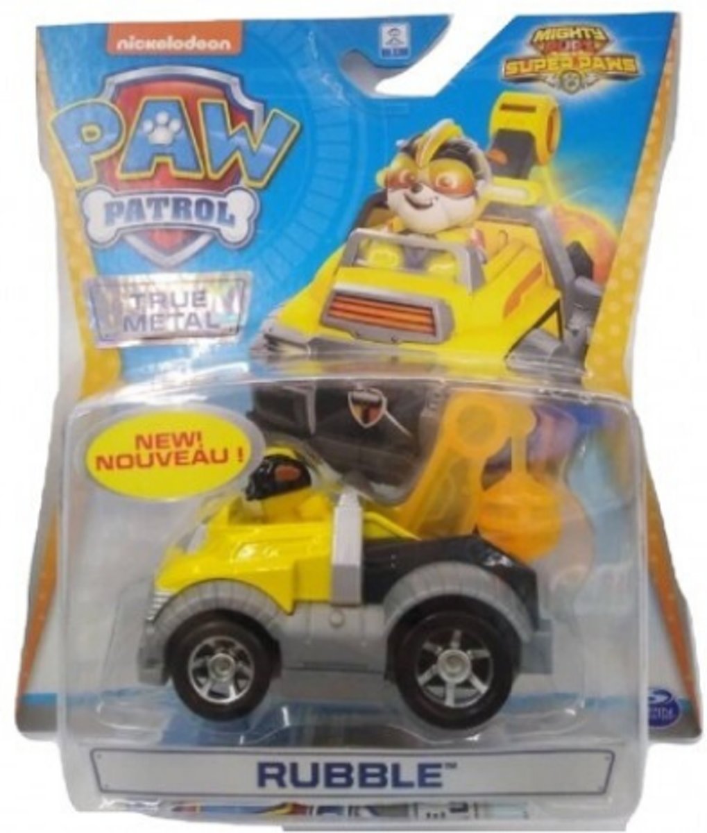 Paw Patrol Die cast voertuig - Mighty Rubble- 7 cm