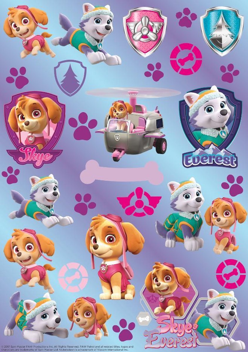 Paw Patrol I - A4 Stickervel - Hologram stickers - Grote Stickers