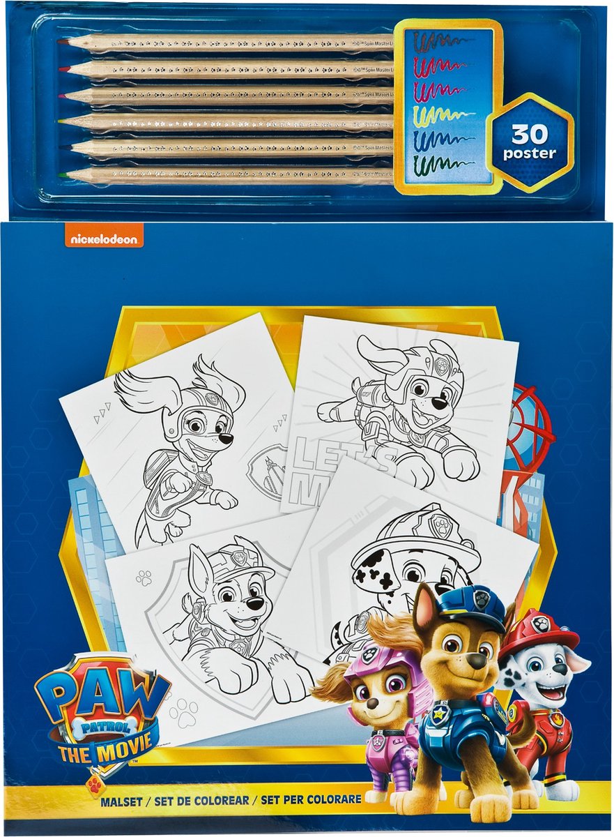 Paw Patrol Kleurboek met 6 Kleurpotloden