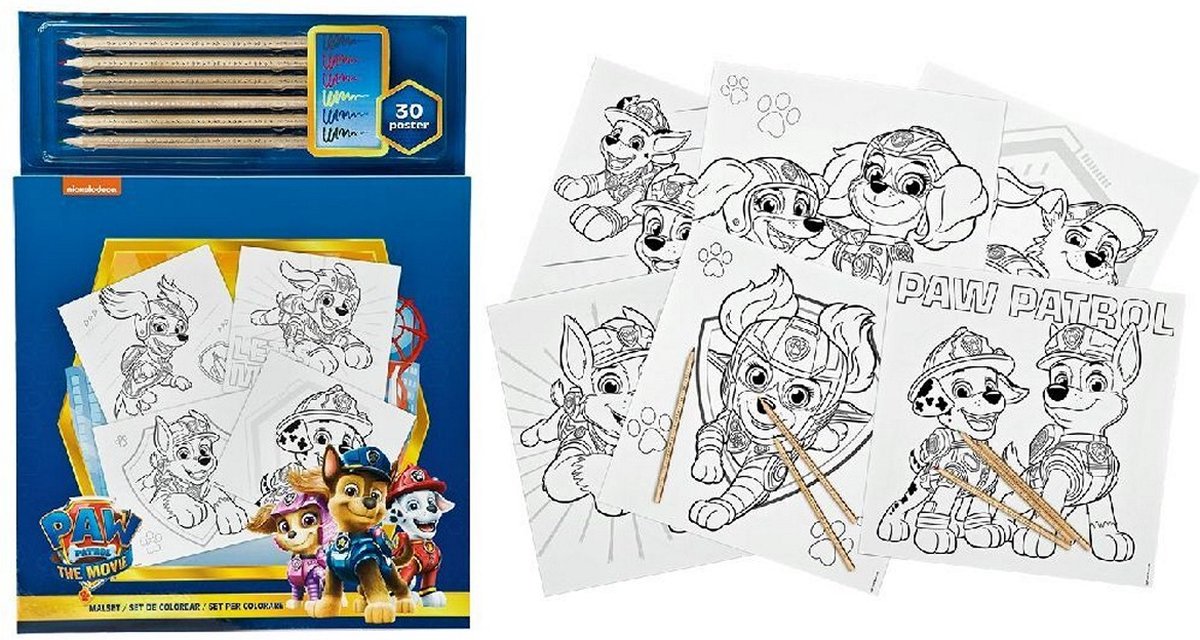 Paw Patrol Kleurboek met 6 Kleurpotloden