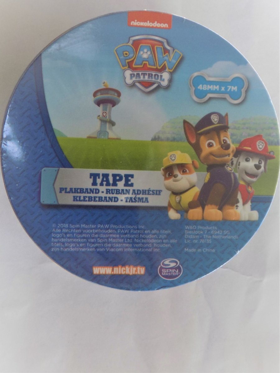 Paw Patrol Plakband , 4.8 cm breed en 7 m lang !