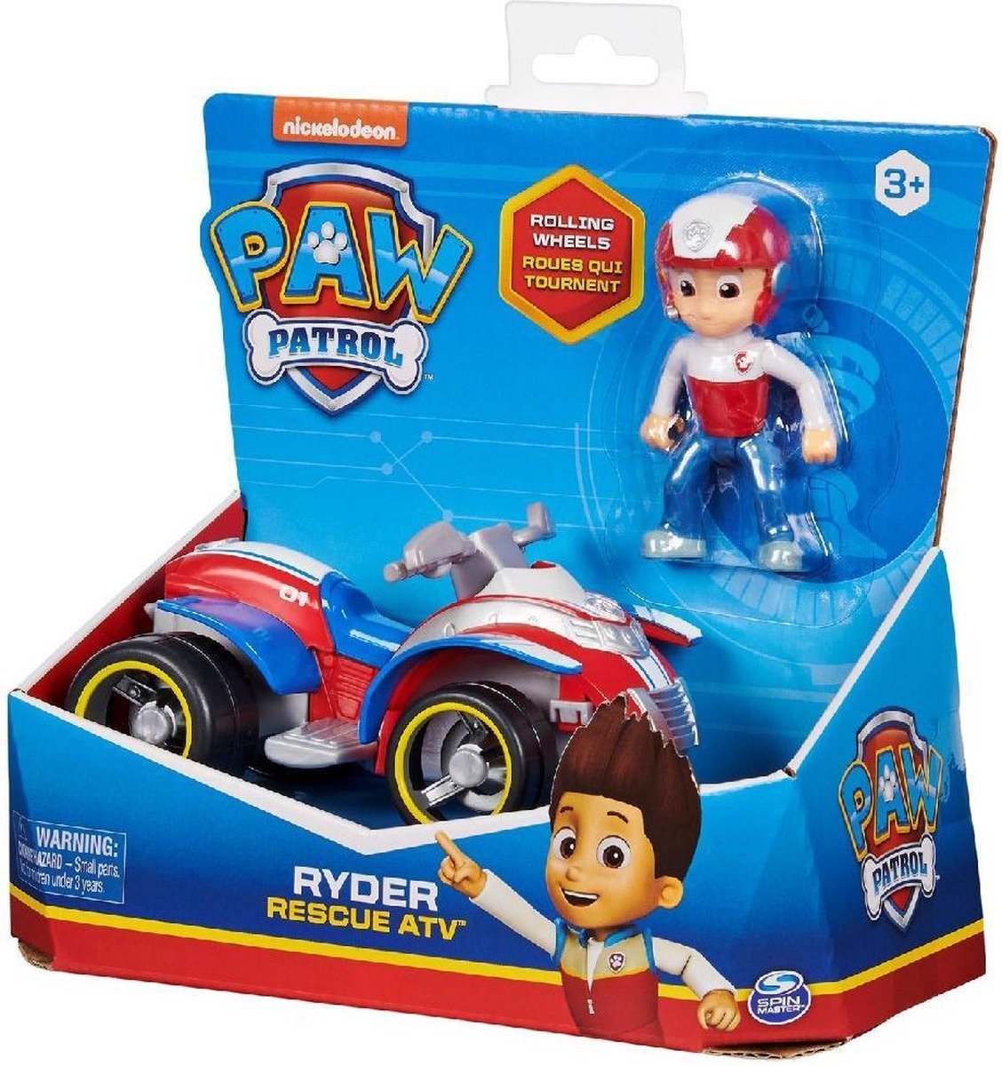 Paw Patrol Ryder rescue ATV - quad voertuig met los Ryder poppetje speelfiguur