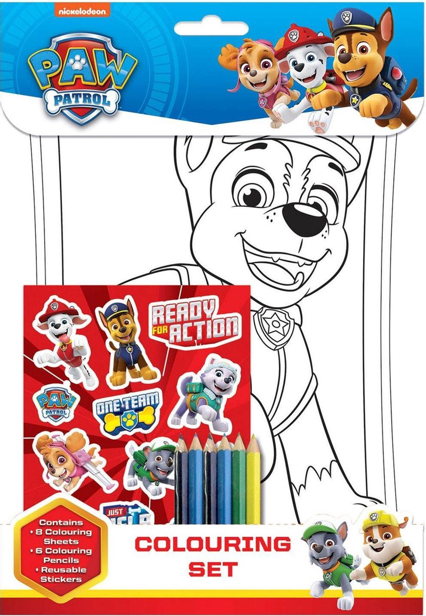 Paw Patrol Sticker en Kleur Set