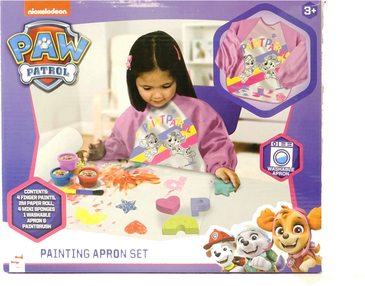 Paw Patrol Vingerverfset met Schort Roze