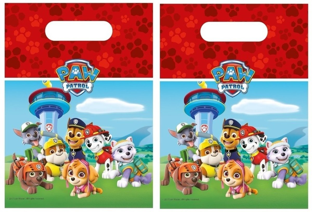 Paw Patrol feestzakjes - 12 stuks - Plastic uitdeelzakjes kinderfeestje