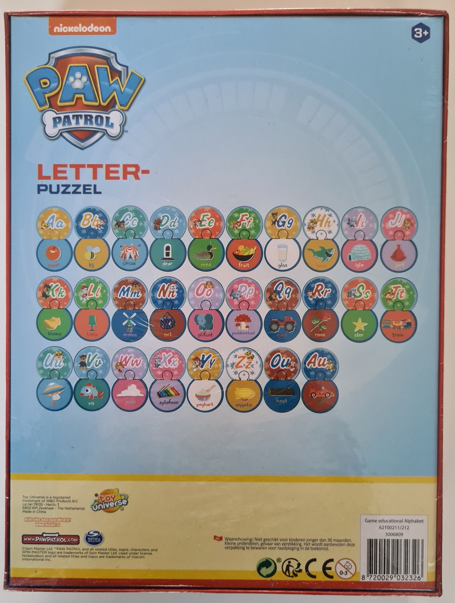 Paw Patrol letterpuzzel - Puzzel - Kinderpuzzel - Chase - Educatief - Nickelodeon - 3+ - Kinderen - Cadeau - Puzzelen - Puzzelstukjes - Leren lezen - School - Schrijven - Zoon - Dochter - Kleindochter - Kleinzoon - Verjaardagscadeau