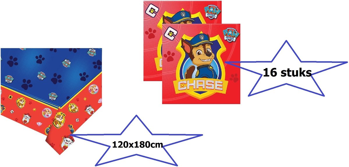 Paw Patrol tafelkleed met servetten PROMOpack