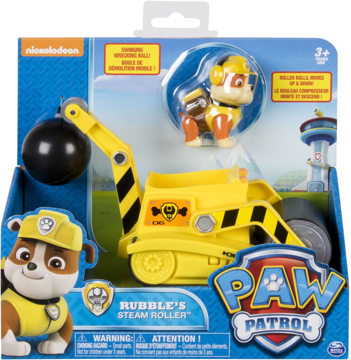 Paw Patrol voertuig Rubble steam roller - Walls sloopkogel speelset