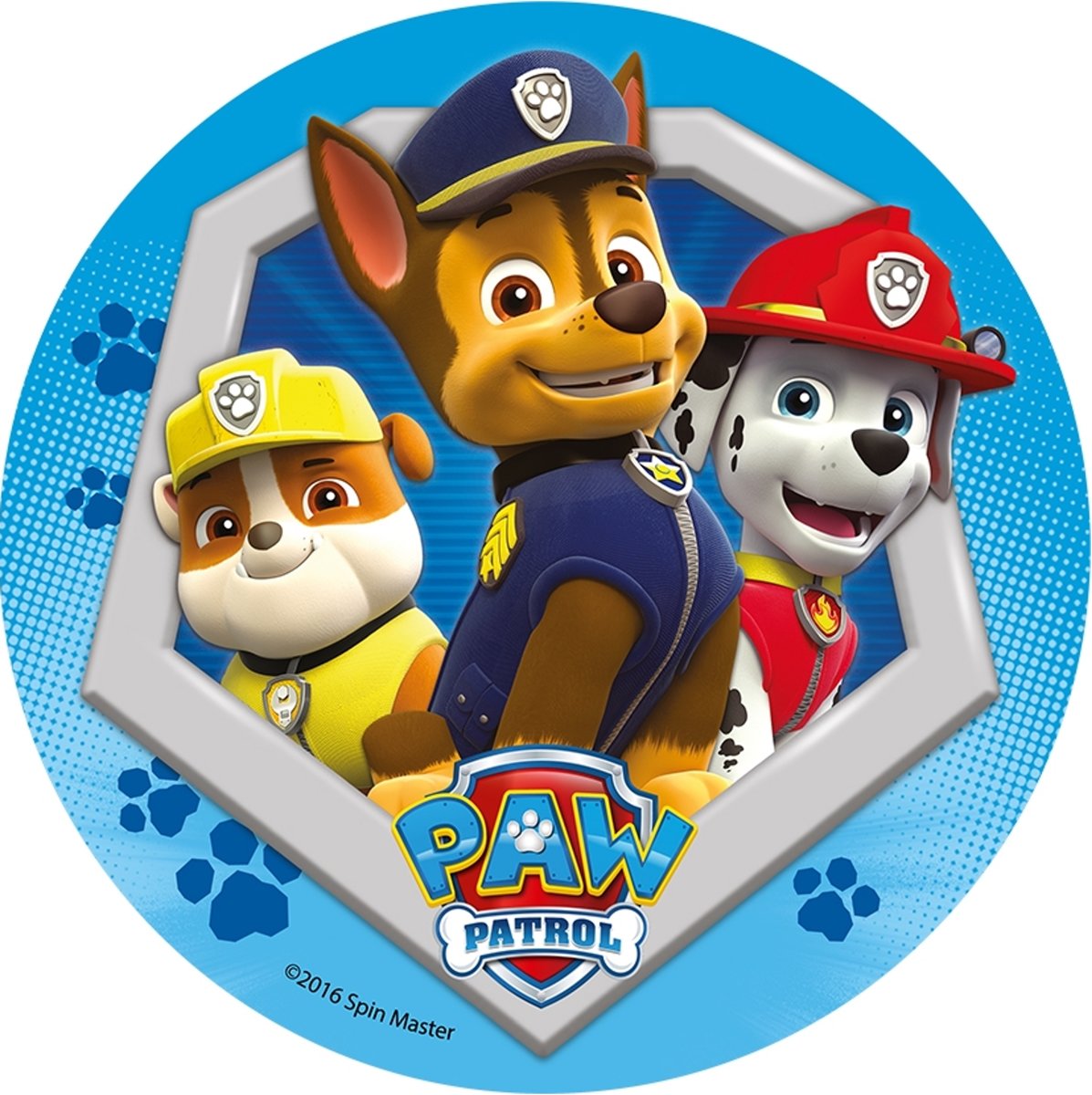 Paw Patrol™ suiker schijf - Feestdecoratievoorwerp