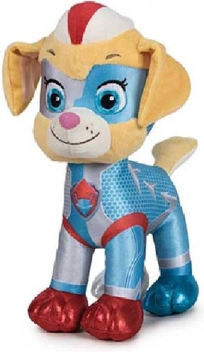 Pluche Paw Patrol knuffel Ella - Mighty Pups Super Paws - 27 cm - Cartoon knuffels - Speelgoed voor kinderen