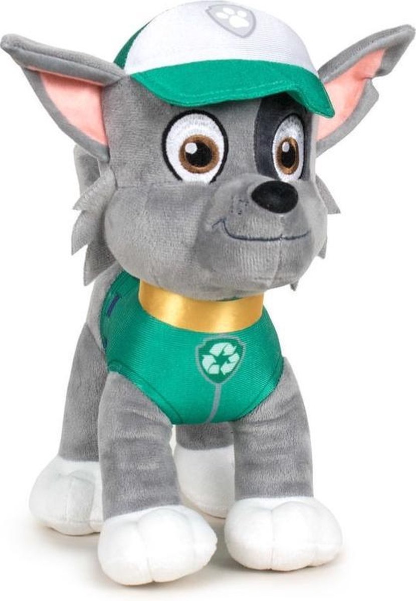 Pluche Paw Patrol knuffel Rocky - Classic New Style - 19 cm - Cartoon knuffels - Speelgoed voor kinderen