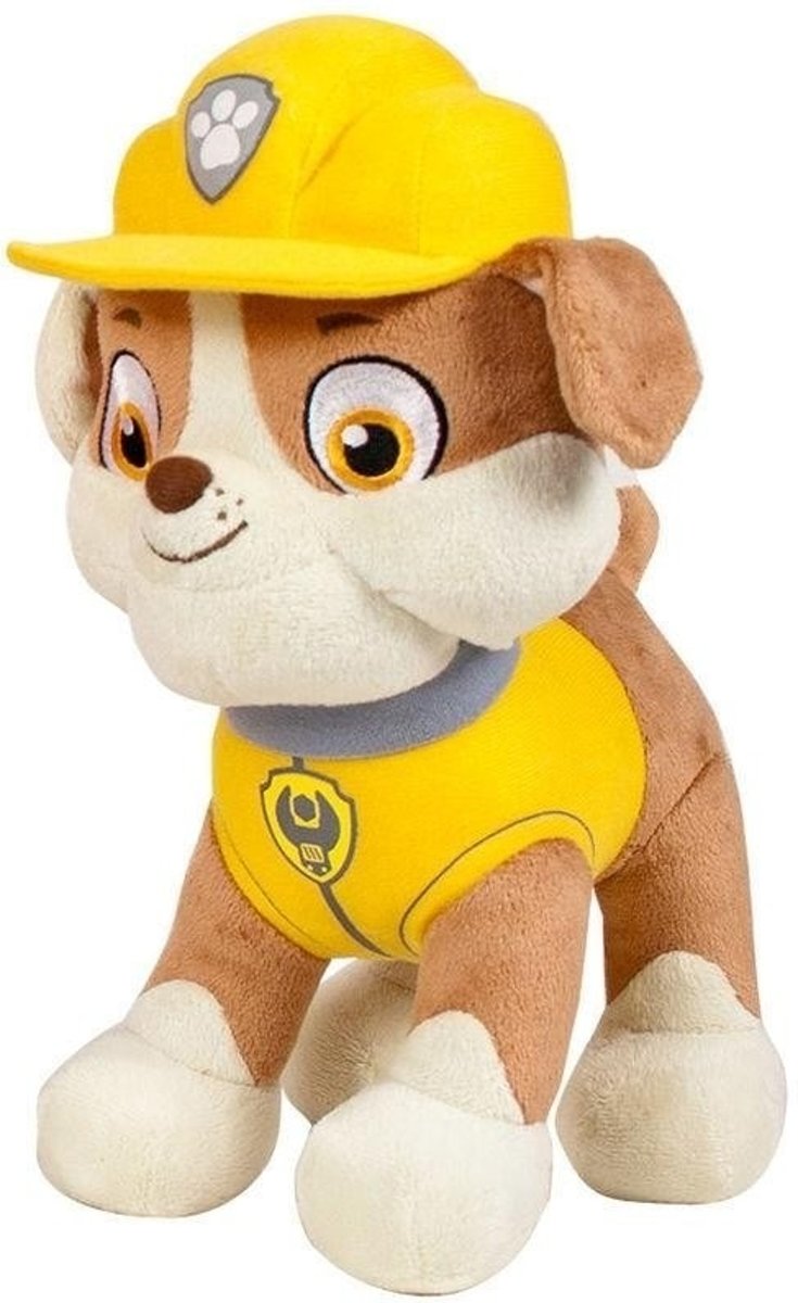 Pluche Paw Patrol knuffel Rubble 19 cm - Cartoon knuffels - Speelgoed voor kinderen