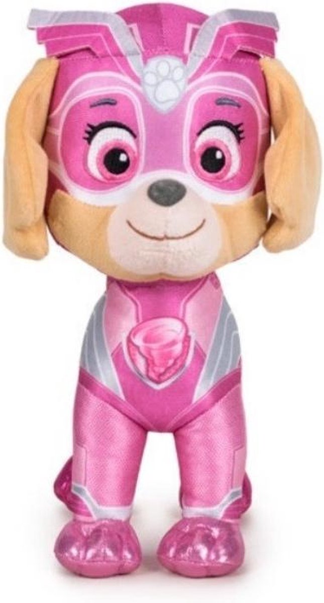 Pluche Paw Patrol knuffel Skye - Mighty Pups Super Paws - 19 cm - Cartoon knuffels - Speelgoed voor kinderen