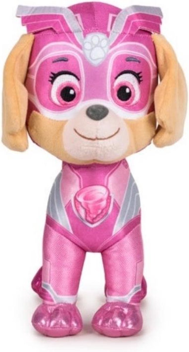 Pluche Paw Patrol knuffel Skye - Mighty Pups Super Paws - 27 cm - Cartoon knuffels - Speelgoed voor kinderen