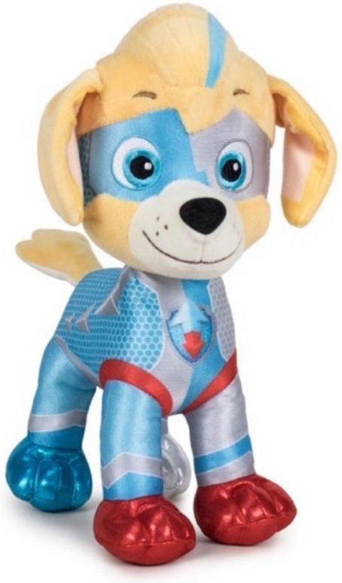 Pluche Paw Patrol knuffel Tuck - Mighty Pups Super Paws - 27 cm - Cartoon knuffels - Speelgoed voor kinderen