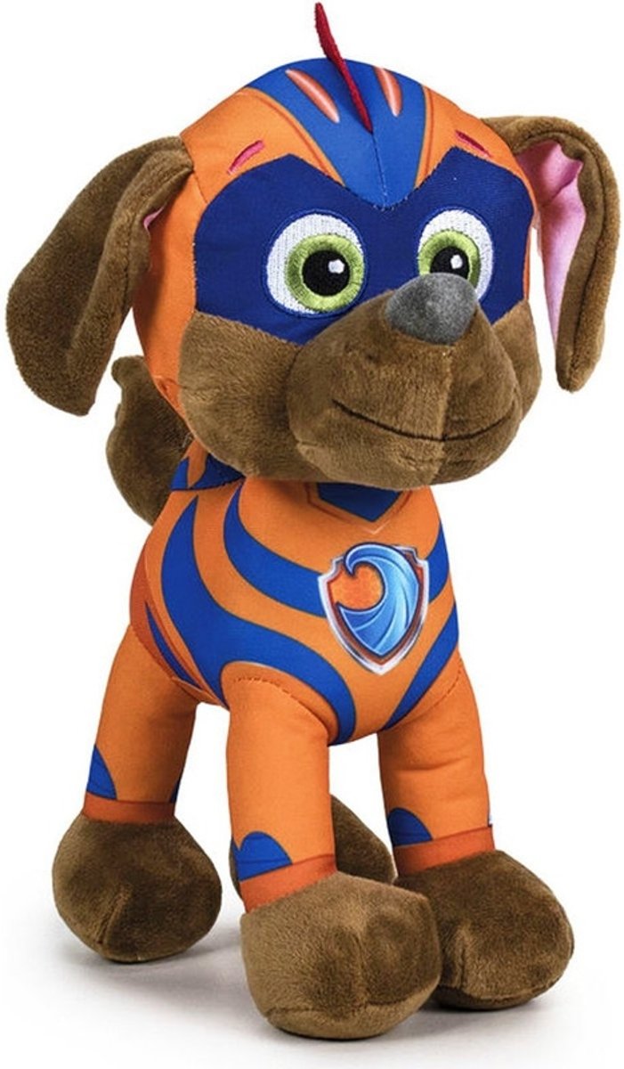 Pluche Paw Patrol knuffel Zuma - Mighty Pups - 27 cm - Cartoon knuffels - Speelgoed voor kinderen