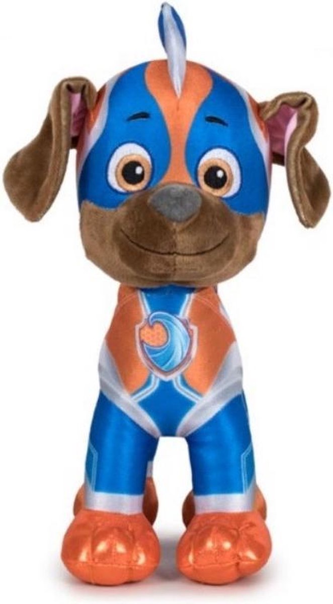 Pluche Paw Patrol knuffel Zuma - Mighty Pups Super Paws - 19 cm - Cartoon knuffels - Speelgoed voor kinderen