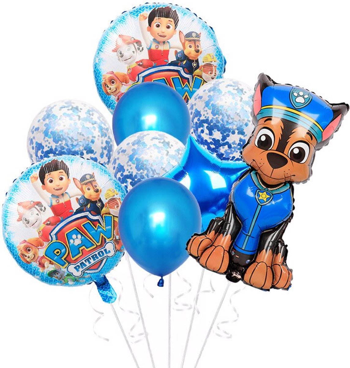 Titel: Paw Patrol Verjaardag Versiering - Paw Patrol Feestpakket - Verjaardag Meisje Roze - Paw Patrol Skye - Roze Verjaardagversiering - Decoration PawPatrol - KidsParty - Feestversiering - Heliumballonnen r - Blauwe Ballon - Kinderfeestje Jongen