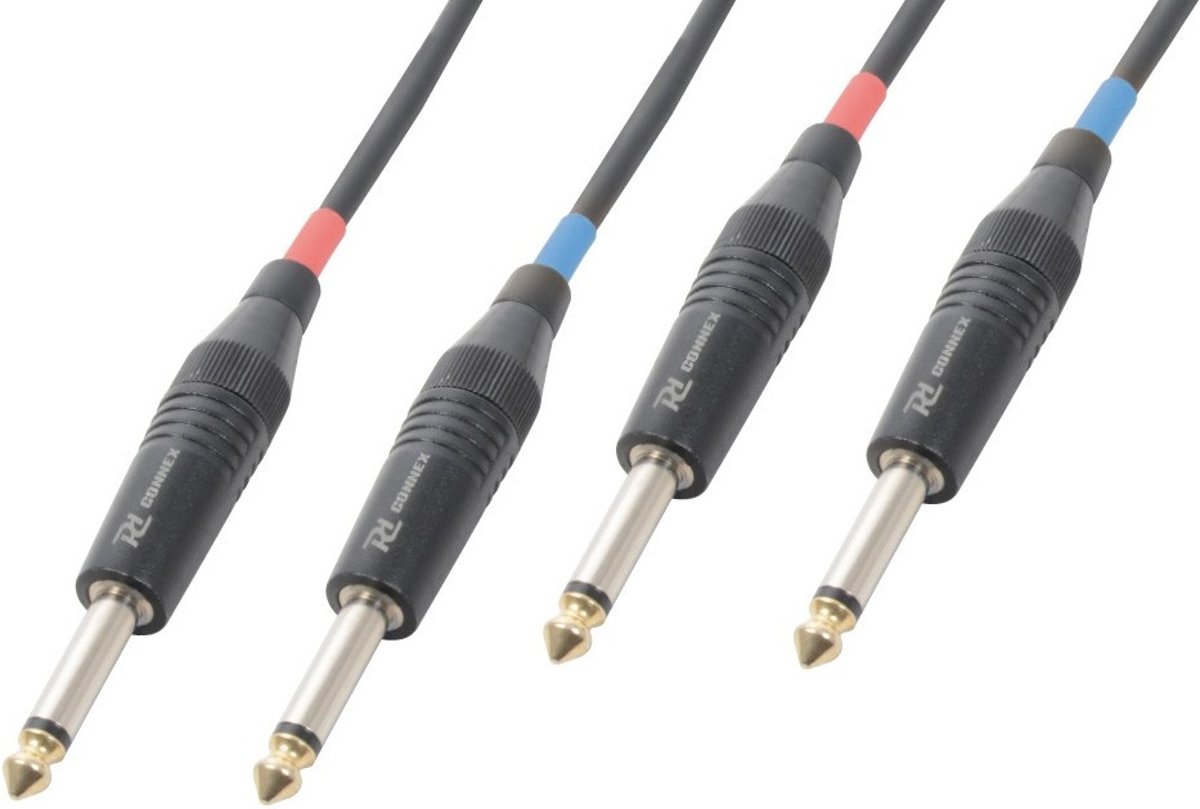 PD Connex 2x 6,35mm Jack stereo audio kabel - 5 meter