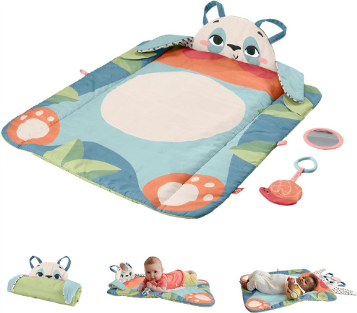 Baby Activiteit Speelmat - Planet Friends Panda - Speel- En Wiebelmat Met 2 Speeltjes - Ideaal Voor Buikligging