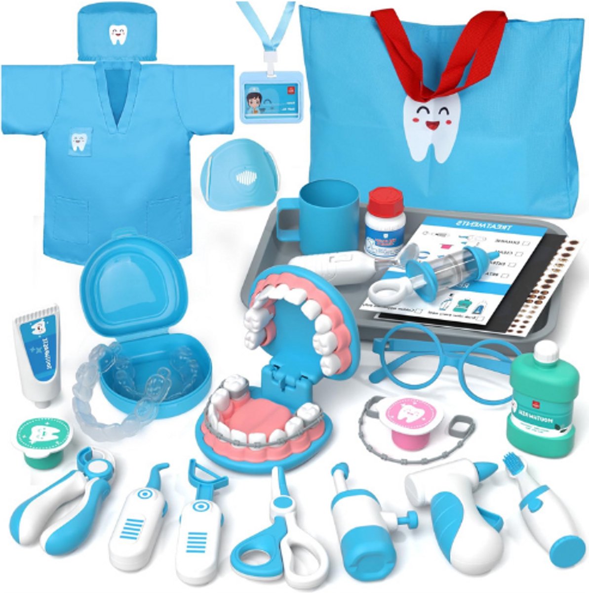 Doktersset Voor Kinderen - Tandarts En Dokter Rollenspel - Inclusief Dokterskostuum - Educatief Speelgoed Voor Meisjes 3-8 Jaar