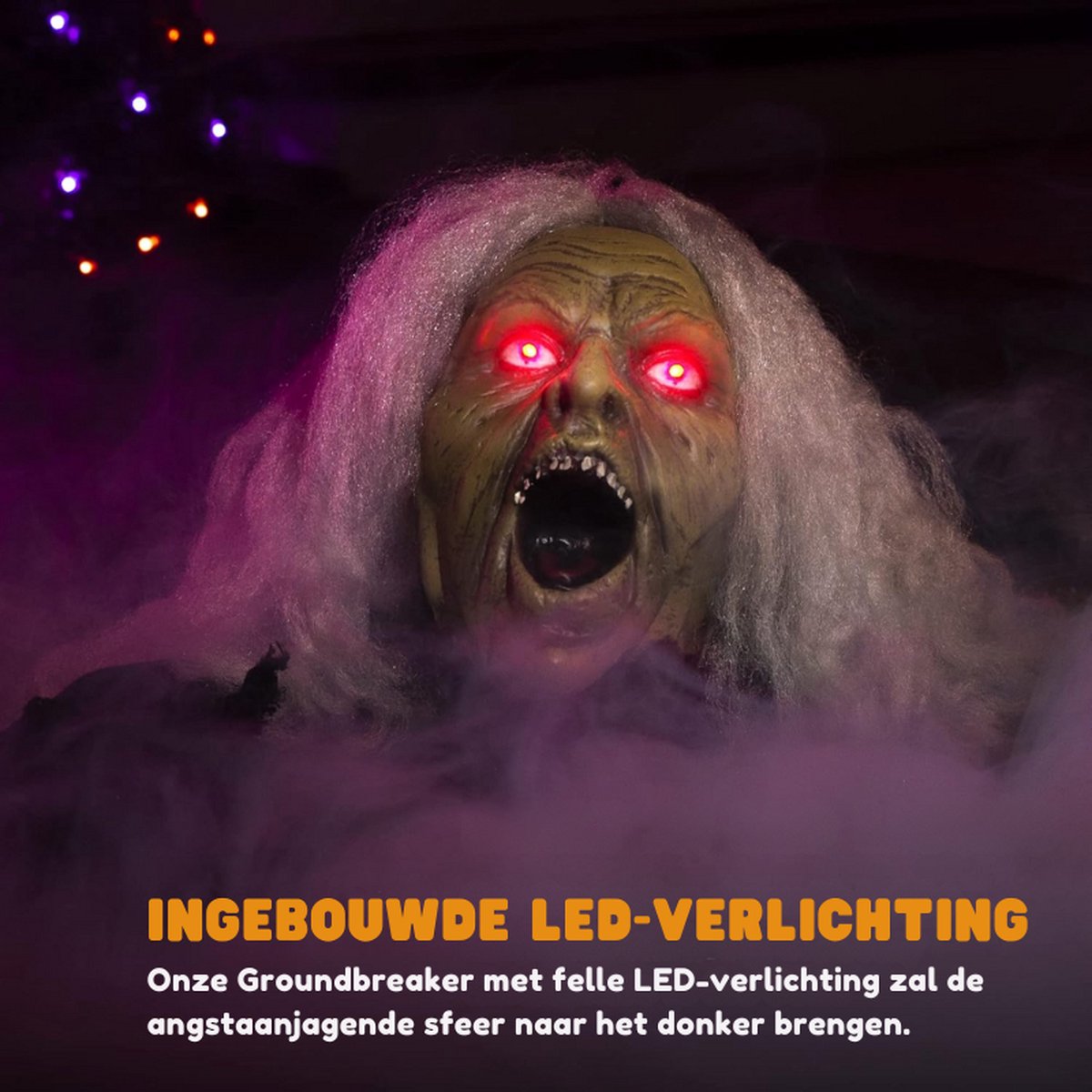 Eng Halloween Buitendecoratie Met Oplichtende Grondbreker En Geluidseffect - Perfect Voor Spookhuizen, Gazon En Tuin