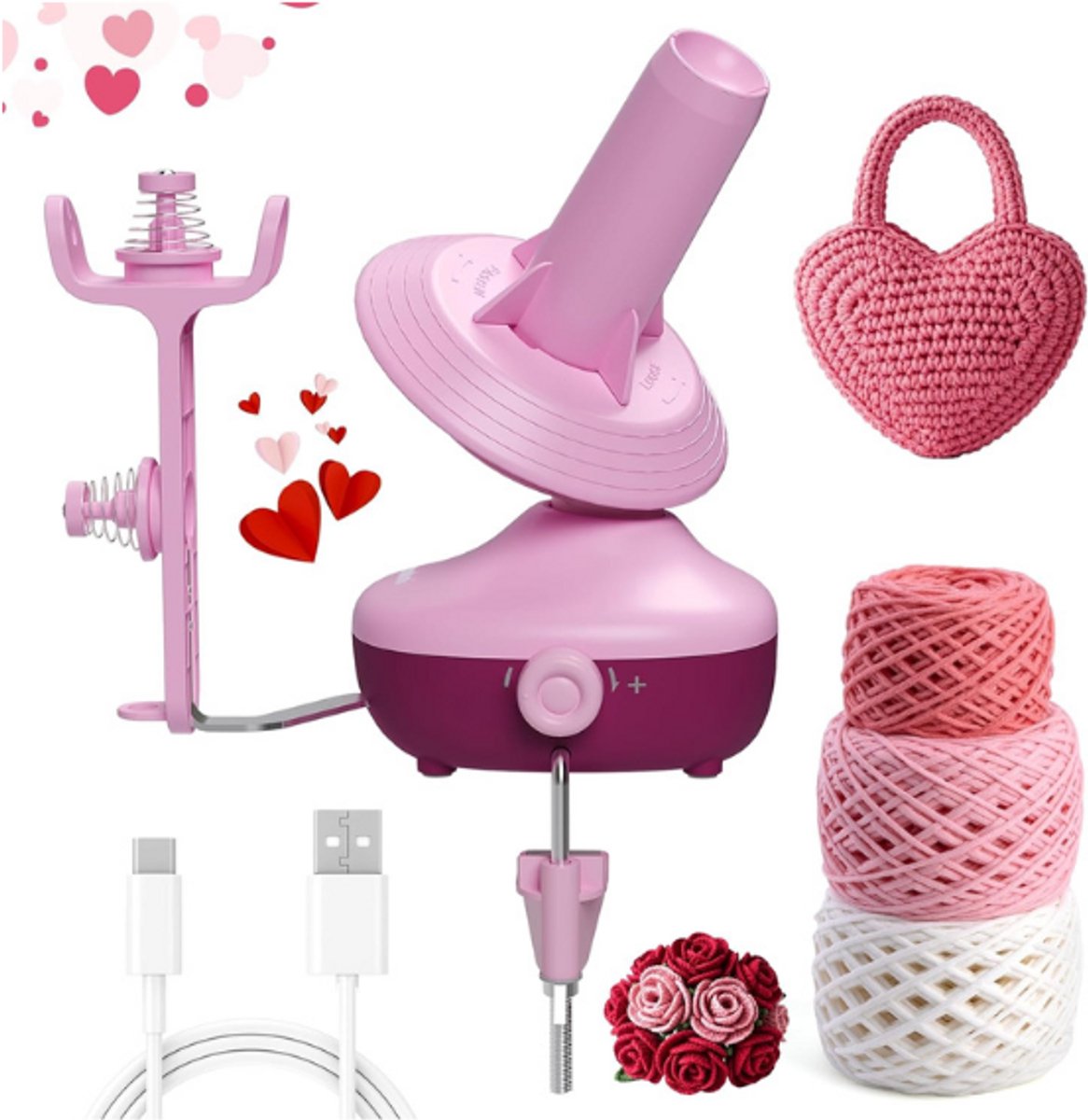 Garenoproller - Elektrische Garenbollenoproller Voor Haken - Compacte Garenbollenoproller Met Sterke Spanning En Traploze Snelheid - Automatische Garenspinner