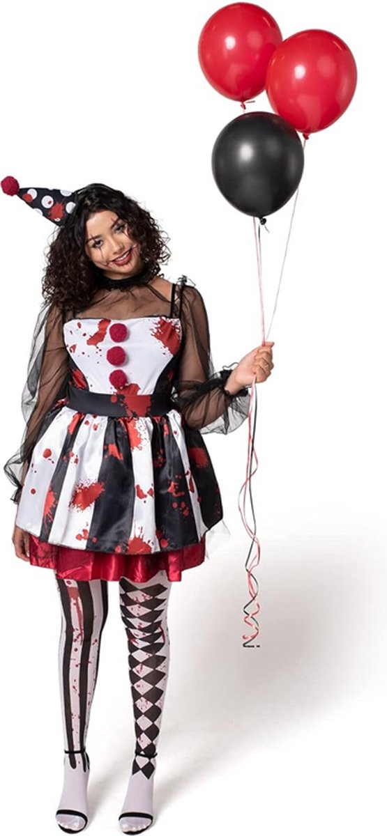 Griezelig Clownskostuum Voor Dames - Volwassenen Narkostuum Voor Halloween, Verkleedfeesten En Cosplay