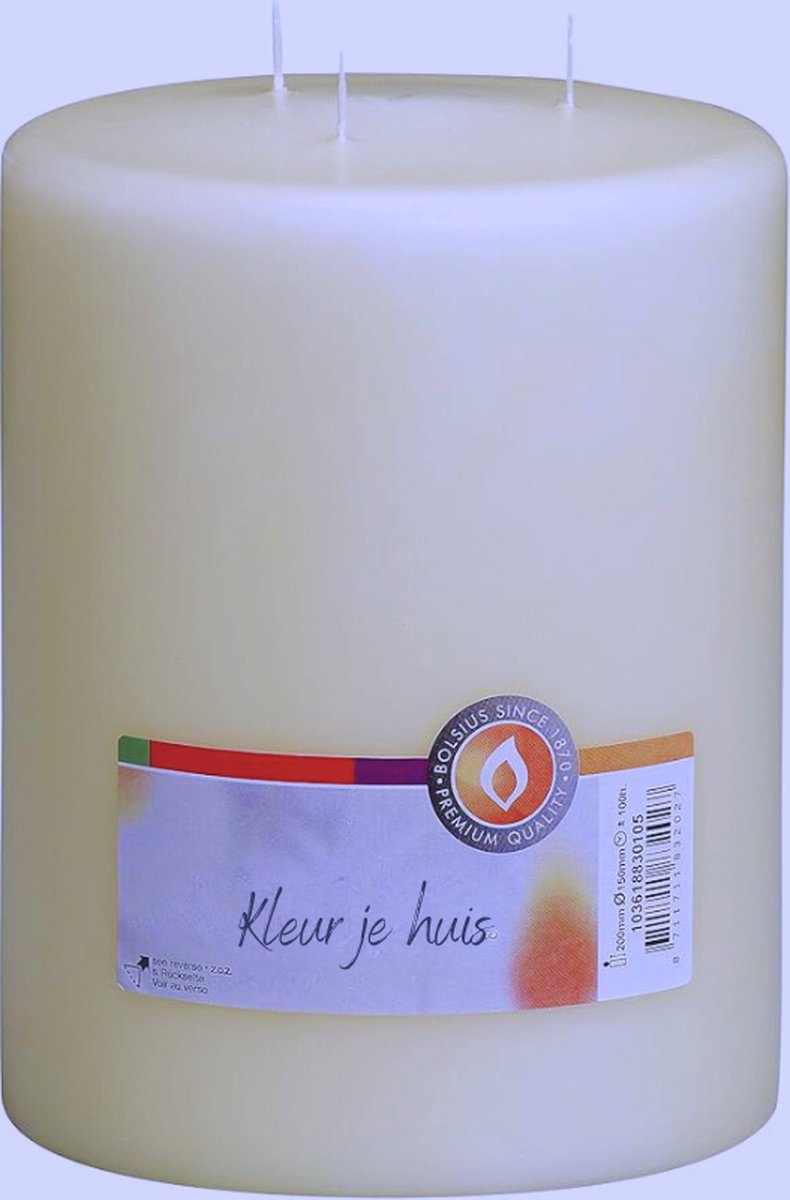 Mammoetkaarsen Ivoor 200x150mm - Verpakking Van 2 Stuks Voor Sfeervolle Verlichting