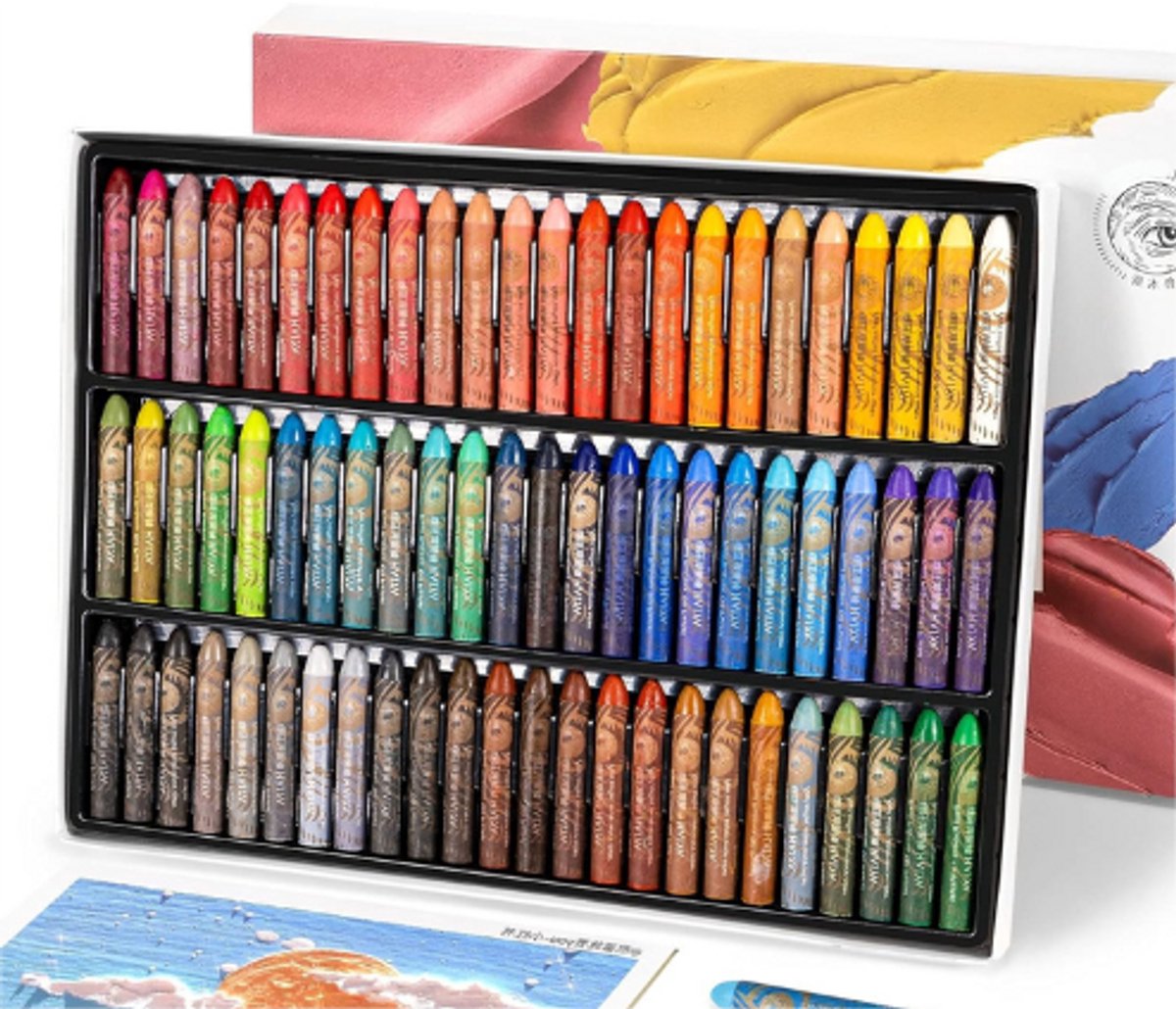 Oliepastelkrijt - 72 Kleuren - Zachte Pastelkleuren - Niet Giftig Voor Kunstenaars - Studenten En Kinderen - Ideaal Voor Schetsen - Decoreren - Schilderen