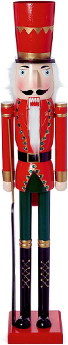 Reuze Kerst Notenkraker Soldaat Decoratie 120cm/4ft - Levensgroot Handgemaakt Houten Kerst Ornament met Bewegende Onderdelen - Prachtige Kerstversiering voor Binnen en Buiten