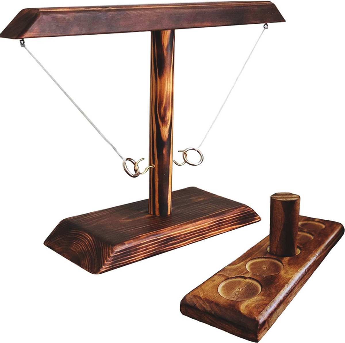 Ring Toss Game - Houten Tafelhaak En Ringwerpspel Voor Kinderen - Premium Spel Voor Familie En Feestjes, Indoor En Outdoor Plezier