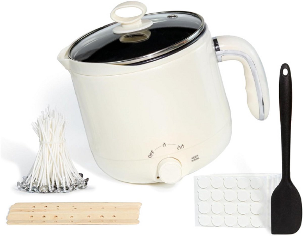 Wax Melter Voor Kaarsen Maken – Grote 1-8L Elektrische Wassmelter Met Schenktuit – Kaarsenmaak Kit Voor Volwassenen – Met Lonten – Lontstickers – Centreerapparaat – Lepel – Benodigdheden Voor Kaarsenmaken