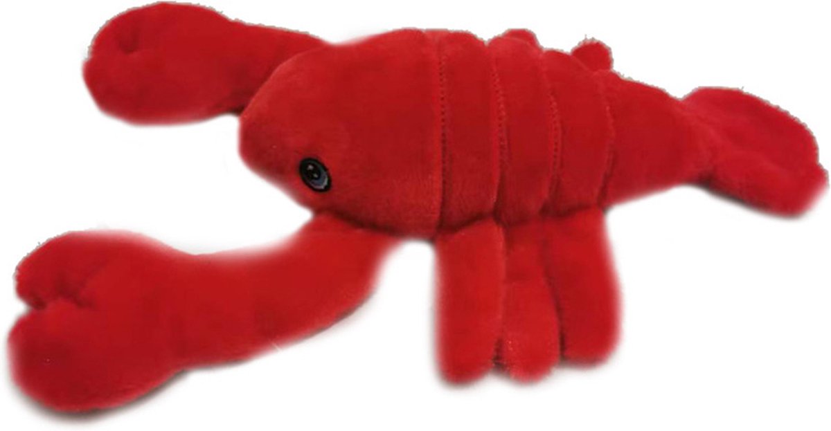 Eco Knuffel Kreeft Rood - Geborduurde Ogen - 23 cm