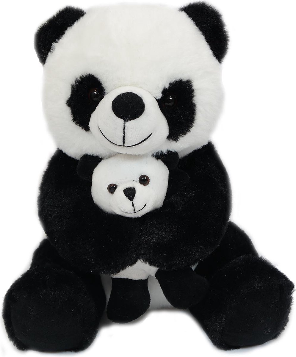 Panda met baby 22 cm