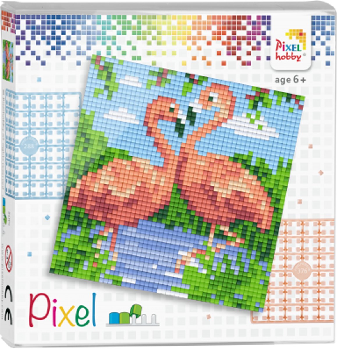 Complete Pixel Set Flamingos