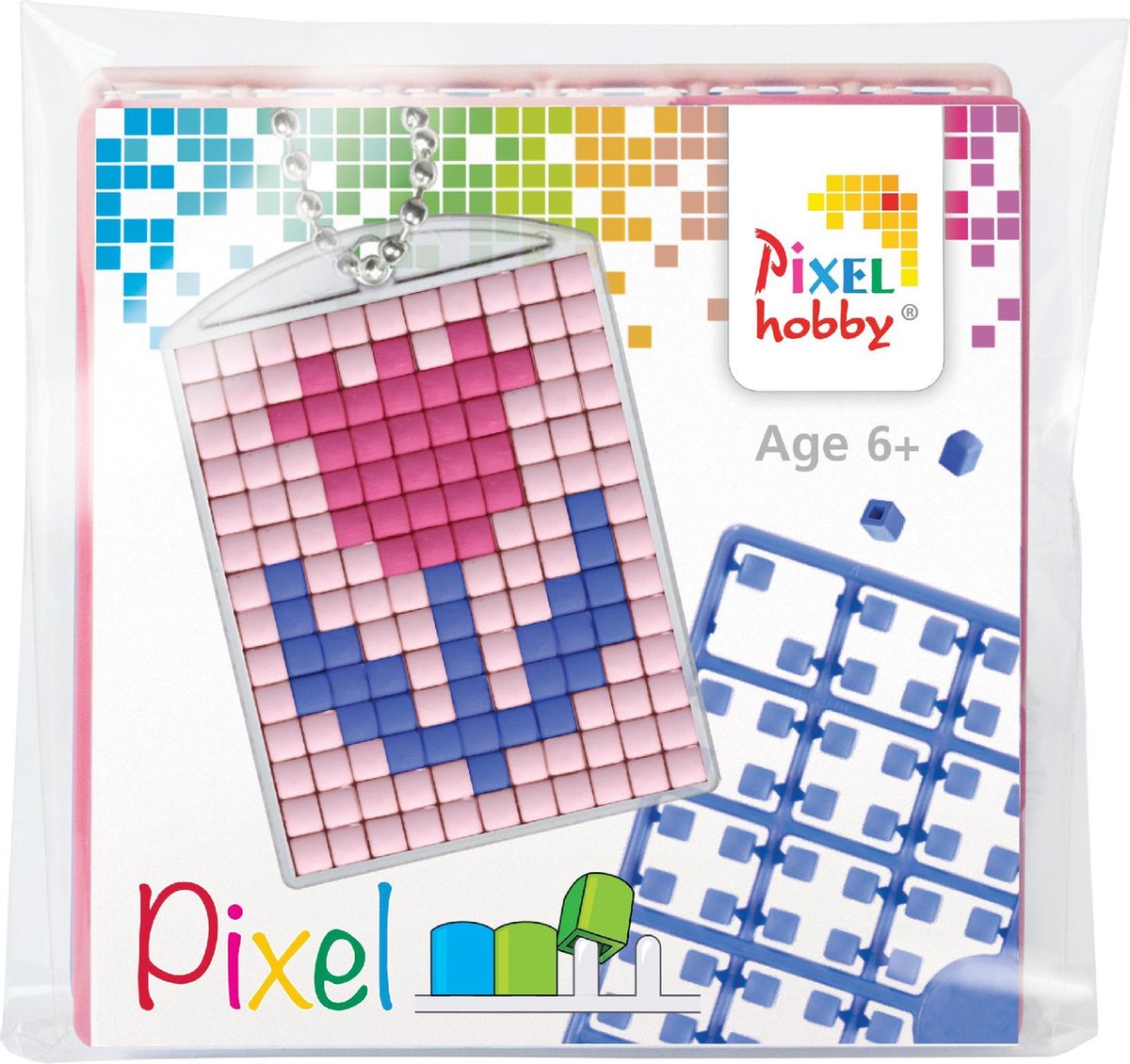 Pixelhobby Medaillon Sleutelhanger Startset - roze tulip