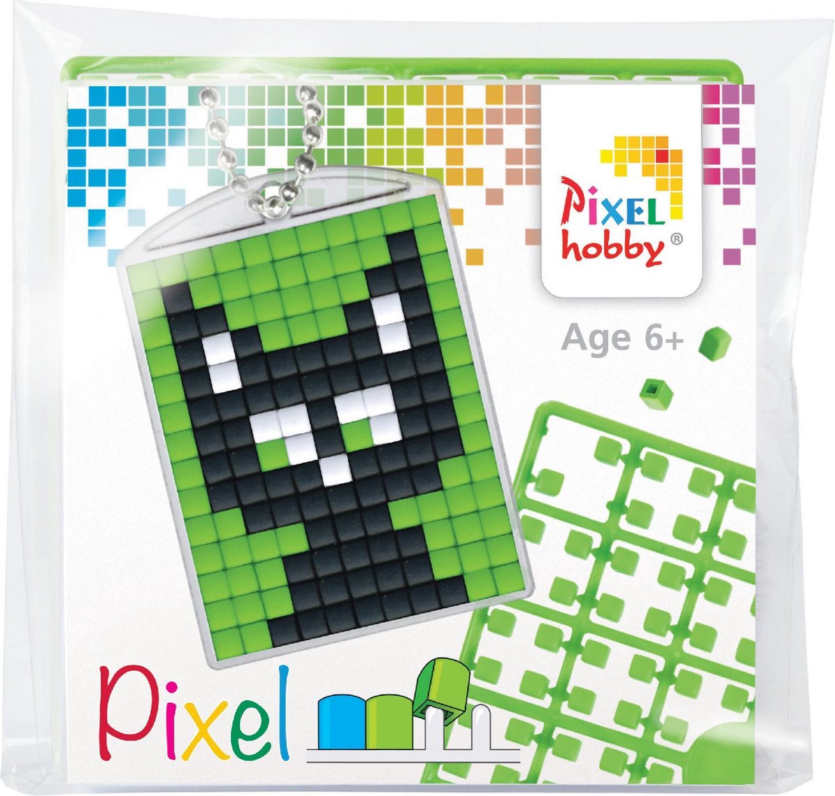 Pixelhobby Medaillon Sleutelhanger Startset - zwarte kat