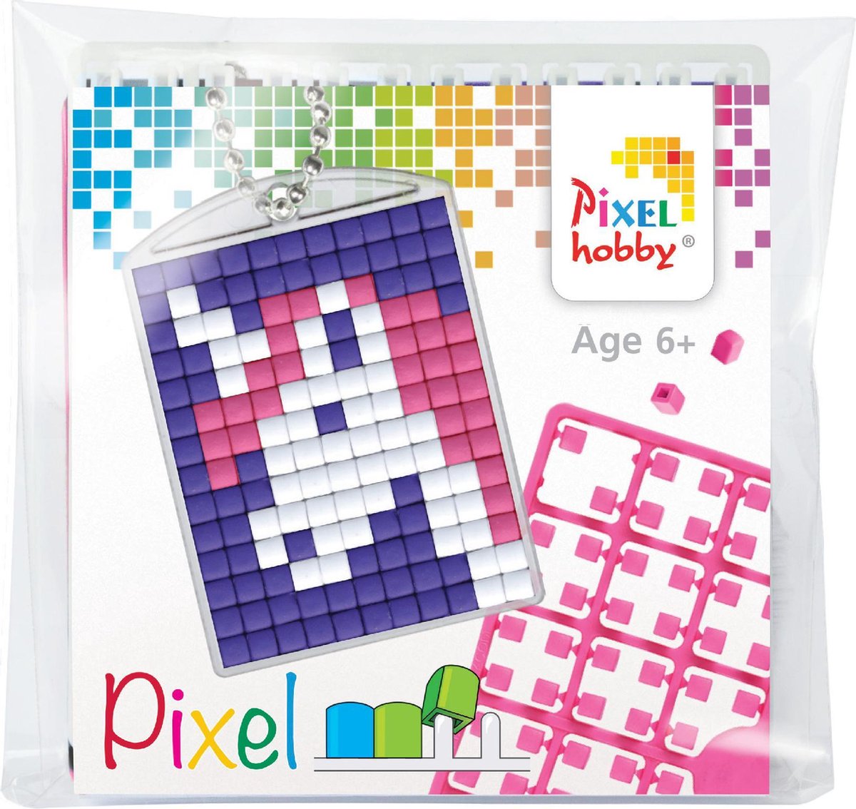 Pixelhobby medaillon startset unicorn 1 sleutelhanger