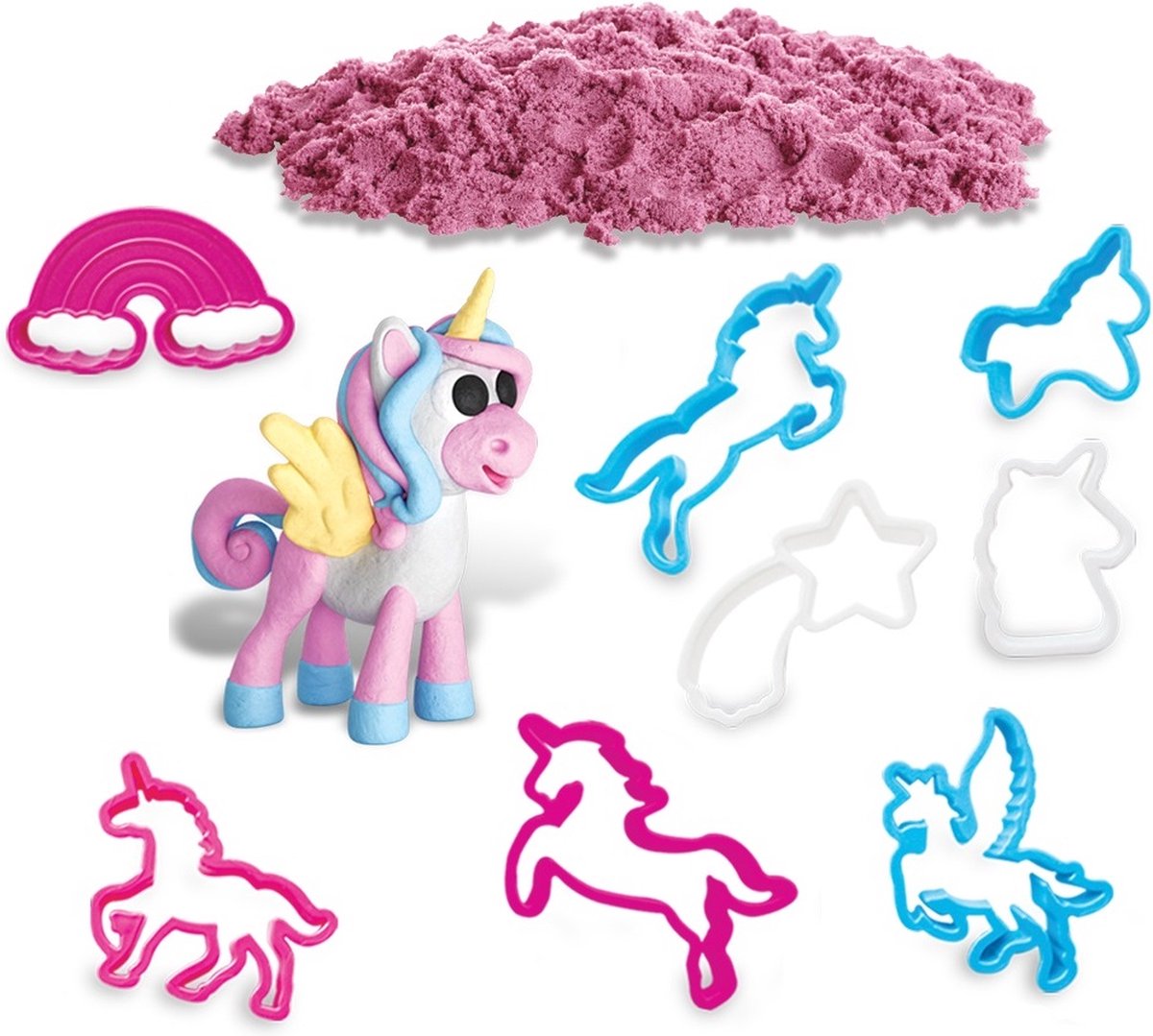 PLAY IT Speelzand Unicorn 500gram - Knutselen Meisjes - Roze - Speelzand - Magisch zand