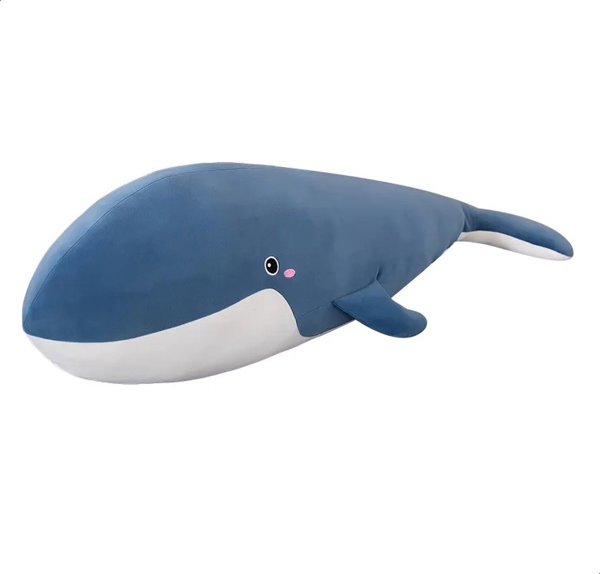 PLAY IT Walvis Kawaii Kussen Knuffel - 50CM - Blauw