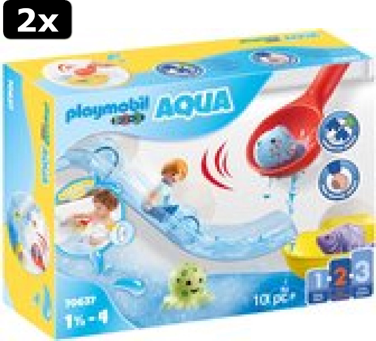 2x PLAYMOBIL 1.2.3 Aqua Visplezier met zeedieren - 70637