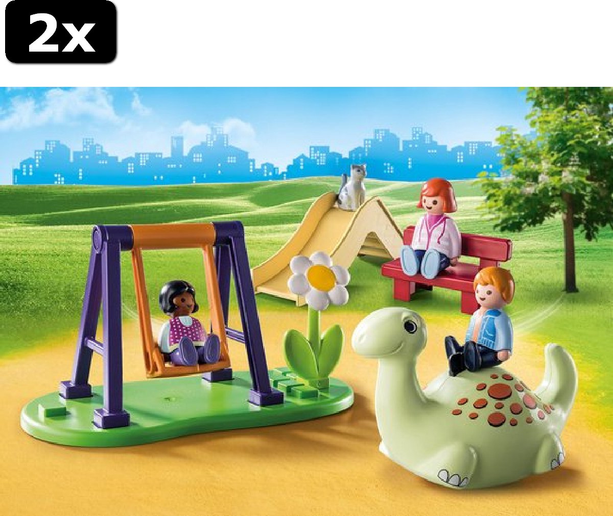 2x PLAYMOBIL 1.2.3 Speelplaats - 71157