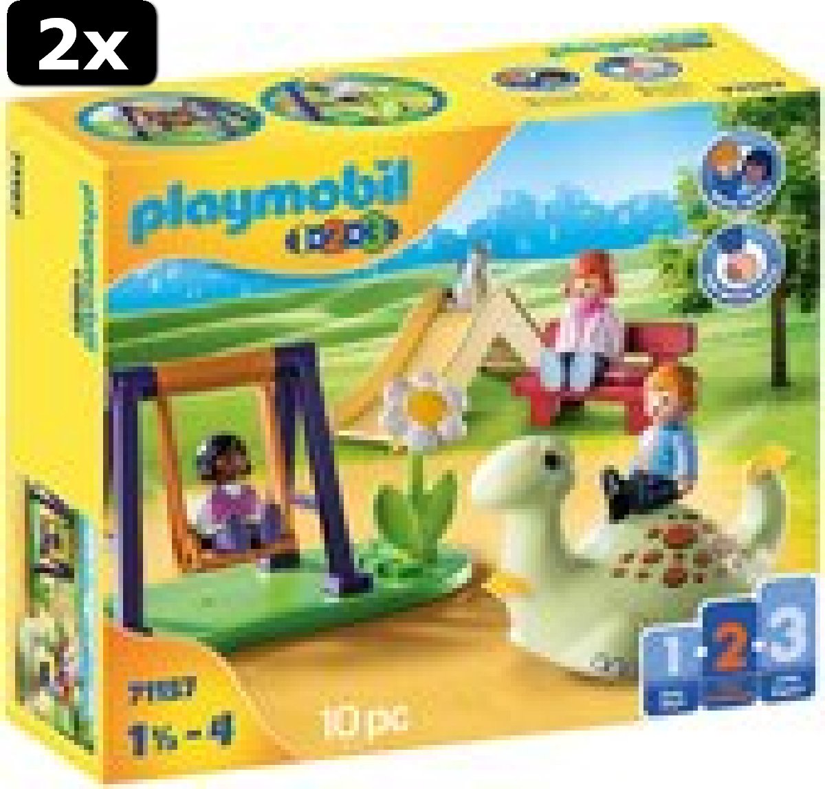 2x PLAYMOBIL 1.2.3 Speelplaats - 71157