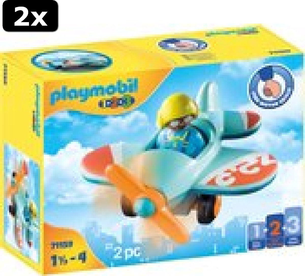 2x PLAYMOBIL 1.2.3 Vliegtuig - 71159