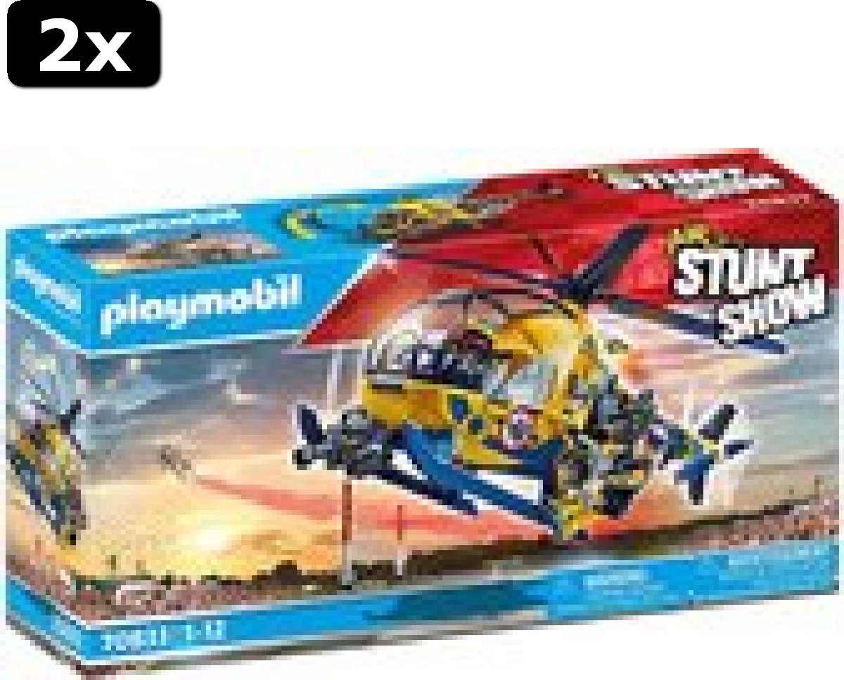 2x PLAYMOBIL Air Stuntshow filmploeghelikopter - 70833